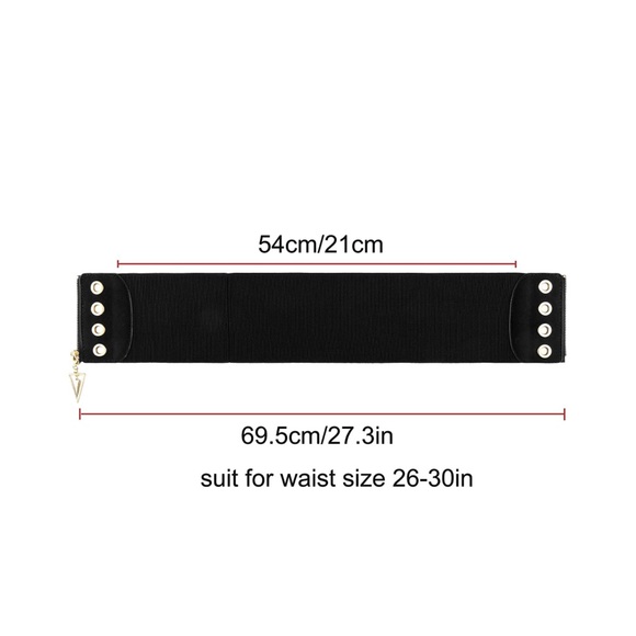 NEW Black Wide Elastic Fashion Waist Belt - Picture 5 of 5